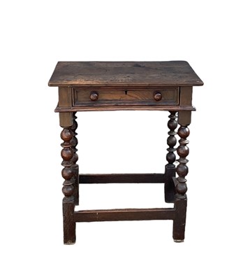 Lot 100 - A 19th century oak single drawer side table,...