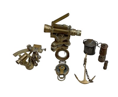 Lot 351 - A reproduction brass sextant, a reproduction...