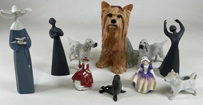 Lot 195 - BESWICK AND ROYAL DOULTON; ceramic figures to...