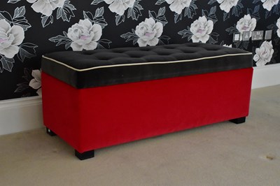 Lot 1242 - A contemporary ottoman with grey coloured top...