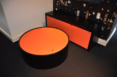 Lot 1236 - A contemporary black and orange finished...