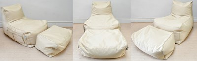 Lot 1239 - R-LAX; three contemporary cream bean bag seats...
