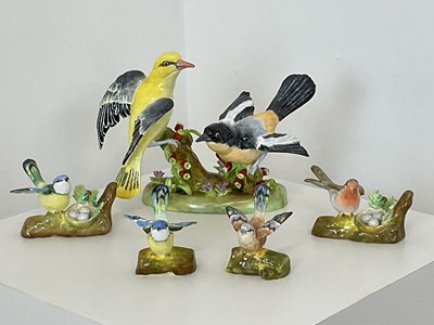 Lot 229 - CROWN STAFFORDSHIRE; porcelain birds to...