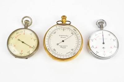 Lot 1368 - SHORT & MASON, LONDON; a brass cased pocket...