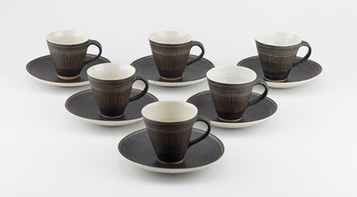 Lot 450 - LUCIE RIE (1902-1995); a set of six stoneware...