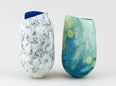 Lot 439 - KATIE BRAIDA; an altered earthenware vessel...