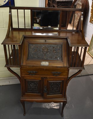 Lot 25 - A late Victorian mahogany bureau of small size,...