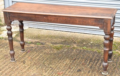 Lot 115 - A pitch pine ship's table with rectangular top...