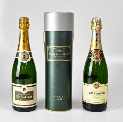 Lot 834 - Three bottles of Champagne comprising a boxed...