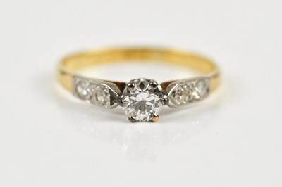 Lot 176 - A yellow metal diamond set dress ring stamped...