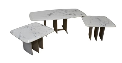 Lot 56 - MARMORINO; a modern marble coffee table,...