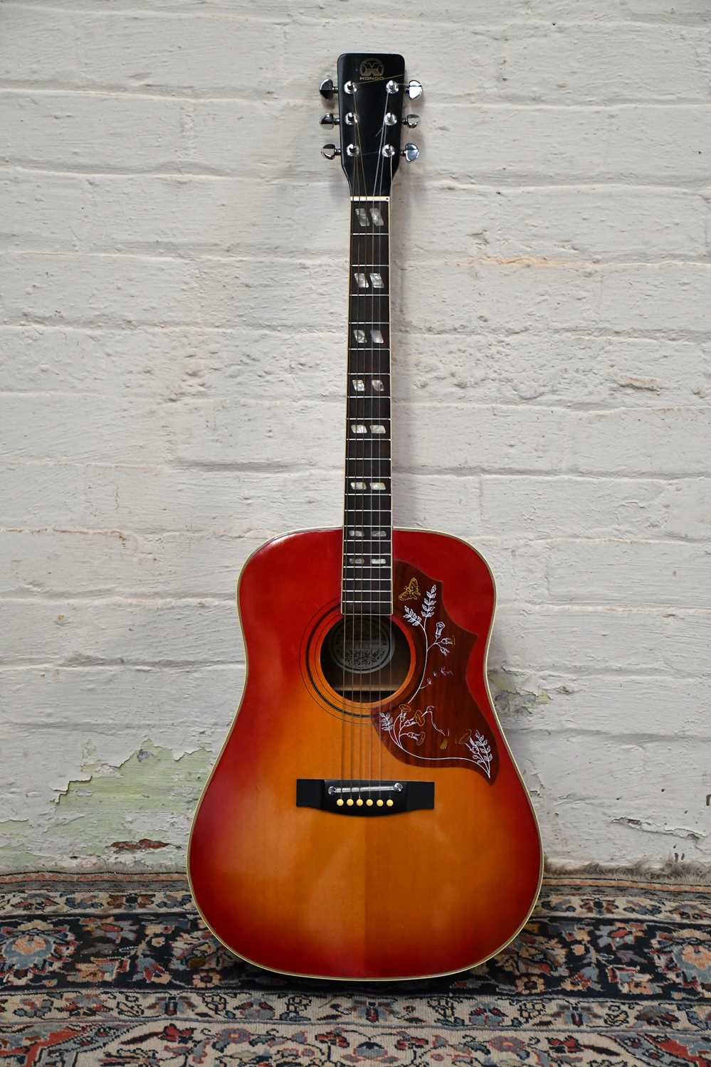 Lot 1618 - HONDO; a model H 180A acoustic guitar, with...