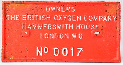 Lot 371 - A vintage bright red painted cast iron plaque...