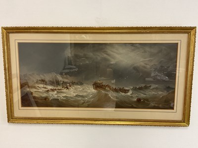 Lot 690 - A Victorian chromolithograph, a shipwreck...