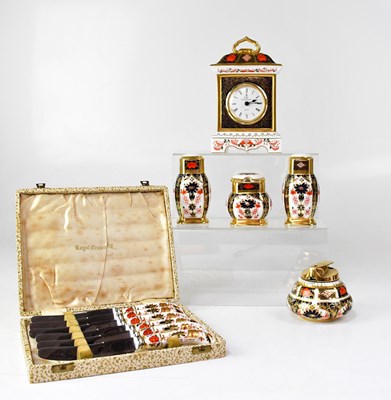 Lot 274 - ROYAL CROWN DERBY; a cased set of six Imari...