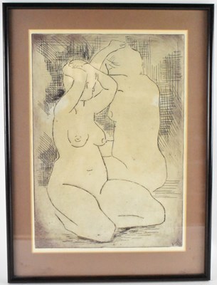 Lot 305 - UNATTRIBUTED; etching, two nude females,...