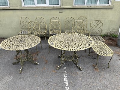 Lot 1276 - A modern twelve piece aluminium garden set...
