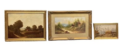 Lot 280 - A NORTH; oil on canvas, rural scene, signed...