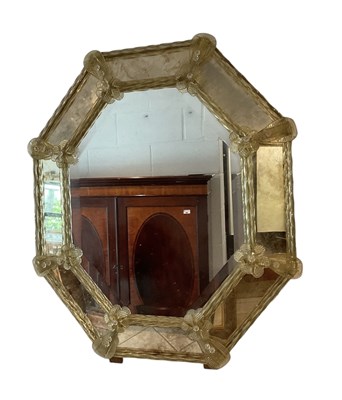 Lot 74 - An octagonal Venetian style wall mirror, 61 x...