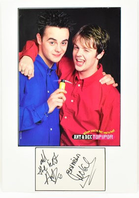 Lot 1664 - ANT & DEC; a display featuring a colour photo...