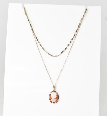 Lot 628 - A 9ct gold fine belcher chain, length 52cm,...