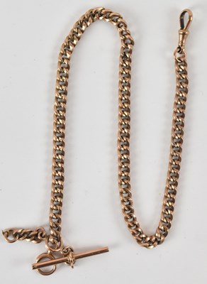 Lot 1243 - A 9ct rose gold Albert chain, length approx...