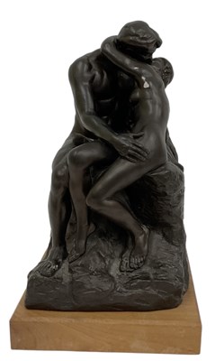 Lot 711 - AFTER RODIN; a modern resin model of 'The Kiss'...