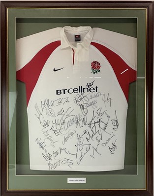 Lot 350 - An England Six Nations 2001 Squad signed Nike...