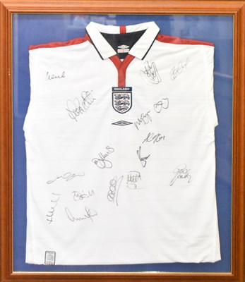 Lot 423 - A signed England football shirt, with...