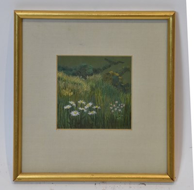 Lot 294 - UNATTRIBUTED; needlework depicting daisies and...