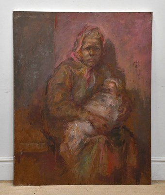 Lot 883 - ELIZABETH WOOD (born 1930); oil on board,...