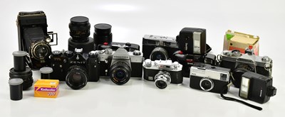 Lot 1188 - A collection of cameras and camera accessories,...