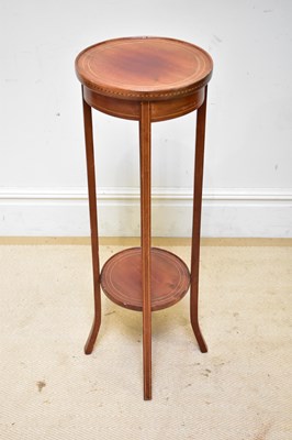 Lot 198 - An Edwardian inlaid mahogany jardiniere stand.