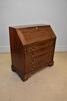 Lot 144 - A Georgian mahogany bureau, with fall front...