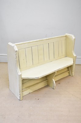 Lot 103 - A Victorian painted pine pew, length 135cm