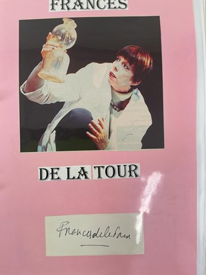Lot 1573 - A ring binder of autographed colour and black...