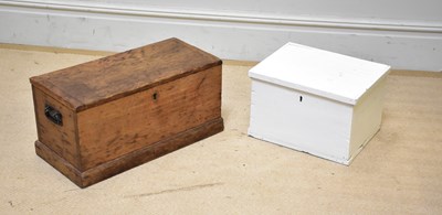 Lot 193 - An Edwardian pine trunk of small proportions,...