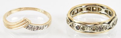 Lot 1319 - A 9ct yellow and white gold white stone set...