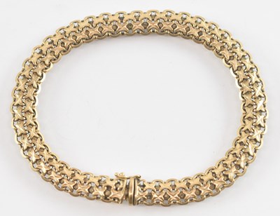 Lot 1284 - A 9ct yellow gold bracelet, length approx 20cm,...