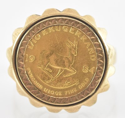 Lot 1286 - A 1984 One tenth Krugerrand, in 9ct yellow...