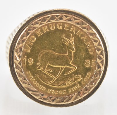 Lot 1288 - A 1985 One tenth Krugerrand, in yellow metal...