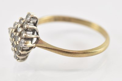 Lot 1354 - A 9ct yellow gold white stone set lozenge...