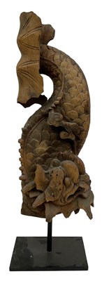 Lot 1032 - A Chinese carved wooden architectural temple...