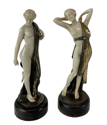 Lot 712 - F PREISS; a pair of early 20th century resin...