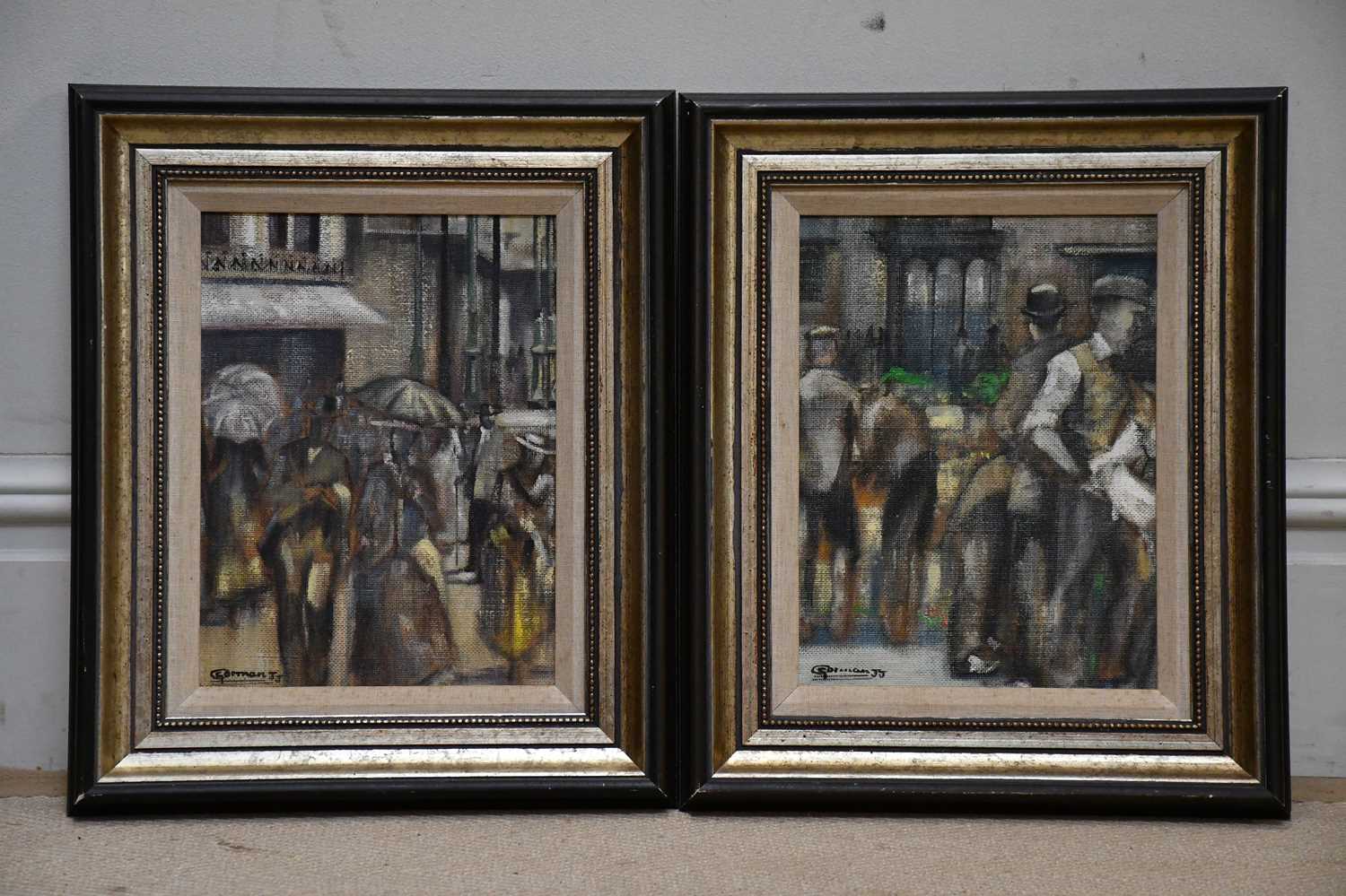 Lot 1829 - J J GORMAN; a pair of oils on board,...