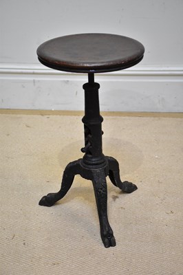 Lot 159 - A late Victorian sewing stool, the adjustable...