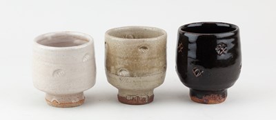 Lot 391 - JIM MALONE (born 1946); a trio of stoneware...