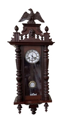 Lot 144 - A reproduction mahogany cased Vienna type wall...