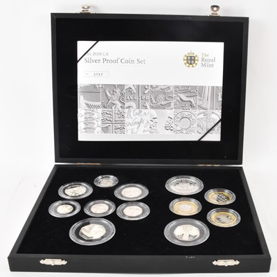 Lot 1380 - THE ROYAL MINT; a 2009 silver proof coin set...