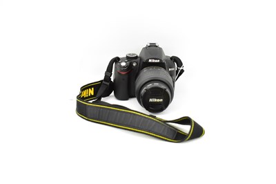 Lot 205 - NIKON; a D5000 camera body, an AF-5 DX Nikkor...